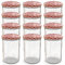 Oputec 24 tarros de 440 ml con tapa de rosca TO 82 a cuadros rojos – perfectos para mermeladas, conservas y más, tarros grandes con tapa, ideales como tarros de mermelada y tarros de rosca