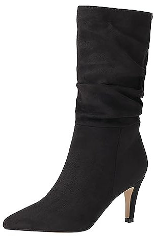 lozssnigzi Damenstiefel Schwarz Elegant Kniehohe Stiefel mit Absatz Mode Wildleder Stiefel Bequeme Stiefeletten Winter Langschaftstiefel Braun Boots Hohe Stiefel Damenstiefel Reiterstiefel