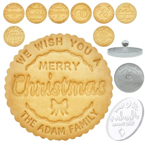 Personalisierter Keksstempel zum Backen von Plätzchen, Weihnachten, benutzerdefinierte Ausstechformen, Stempel mit Familiennamen, Hochzeit, Geburtstag, Babyparty