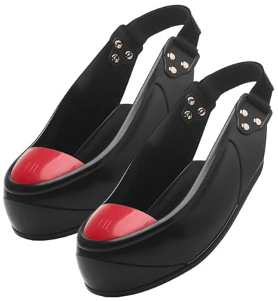 Sharplace Couvre-chaussures à embout en acier pour adultes, couvre-chaussures de protection des orteils imperméables pour les bottes de travail sur le lieu de, Rouge