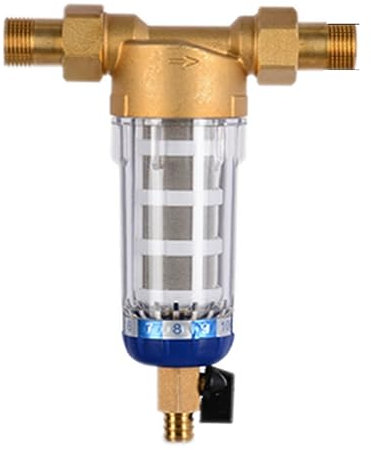 Ujjdwiurgh Pré-Filtre Purificateur pour Toute, Filtre à Eau pour Sédiments, Système de Préfiltre Central, Lavage à Contre-Courant, en Acier Inoxydable B