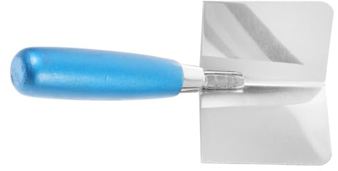 SOIMISS Truelle D'angle en Acier Inoxydable Poignée Bois Ergonomique, Outil de Finition D'angle Intérieur pour Plaques de Plâtre, Outil de Maçonnerie Solide pour Travaux Professionnels