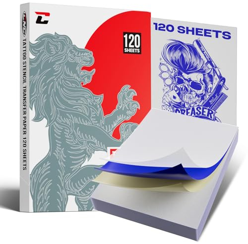 CNC 120 Pcs A4 Tattoo Transfer Paper, 4 Layers,Stencil Transfer Paper, A4 Size T213