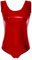 FYMNSI Damen Gl?nzende Ballettanzug Ballettbody Sport Tanz Body Gymnastikanzug Trikot ?rmellos Bodysuit Metallic Wetlook Einteiler Turnanzug Leotards Overall Lack Leder Oberteile Tops Kost?me Rot XL