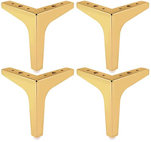 Btowin Patas de metal para muebles de 5 pulgadas, 4 piezas modernas triangulares de diamante para gabinete, sofá, soporte de TV, estantería