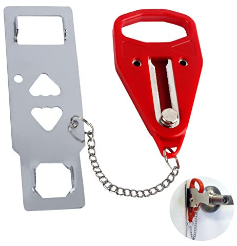 AYNKH serrure de porte renforcée portable, auto - protection lourde antivol supplémentaire pour plus de sécurité et d'intimité, idéal pour les hôtels de voyage Family Apartments