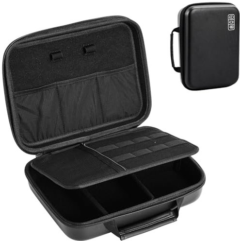 ProCase Große Tragetasche für MacBook Power Adapter, Mac Ladegerät Netzteil Power Bank Magic Mouse Hülle, Reise Organizer für Apple Pencil Magsafe Kabel, Elektronik Accessories Aufbewahrung -Schwarz