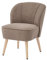 BAÏTA Fauteuil Tivoli en Tissu Bouclette Taupe avec piètement en Bois