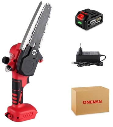 Mini motosierra, Sierra eléctrica sin escobillas de 30000RPm y 6 pulgadas, motosierra de registro de jardín inalámbrica de 3000W, herramienta de carpintería for batería de 18V para ramas de árboles, p