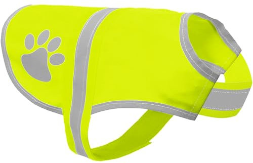 Voarge Reflektierende Sicherheitsweste für Hunde, Hohe Sichtbarkeit, Reflektierende Sicherheitsweste Haustierweste für Nachts im Freien (Gelb, XL)