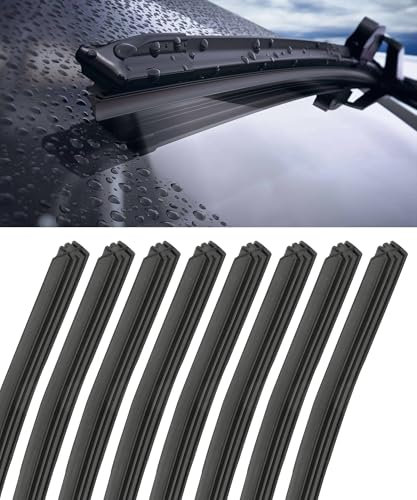 Flaconi 8 Stück Scheibenwischer für Auto, 51 cm (28 Zoll), Gummi, Scheibenwischer, Scheibenwischerblätter, Gummi, kompatibel mit allen führenden Modellen