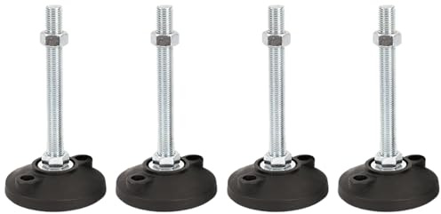 BORDSTRACT Piedi di livellamento della mobilia, 4 pezzi M12 Heavy Duty regolatore di altezza piedino livellatore dimensione filo per tavoli,cassettiera, panca, armadi(D100*M12*L200)