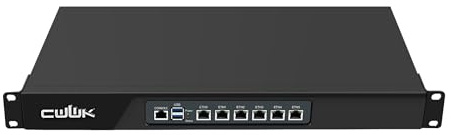 CWWK 1U N100 Firewall Appliance Rackmount, 19” Rack Firewall Hardware mit 6 Ports i226-V 2.5GbE LAN, U1 OPNsense Homelab Server DDR5 Barebone ohne RAM/SSD/OS, HD + VGA Dual Display