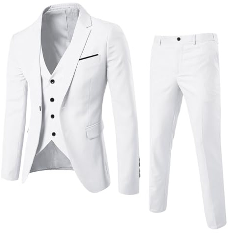 Costume pour homme 3 pièces Smoking élégant formel de mariage complet pour homme d'affaires couleur unie Blazer + Pantalon + Gilet Dinner slim fit costumes de marié d'affaires avec un bouton Costume 3