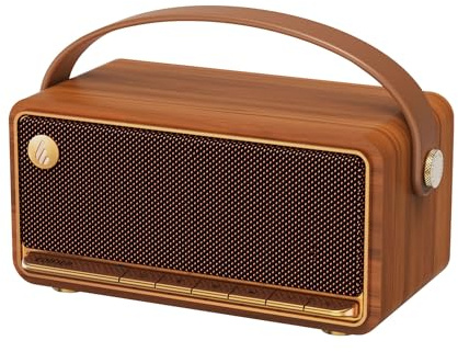 Edifier MP330 Portable Bluetooth Speaker with Hi-Res Audio, 40W RMS Wireless Dual Stereo Pairing, 360° Quality Sound, 19H Playtime, Bluetooth 6.0 Multipoint, Handheld Design for Outdoor Indoor - Brown