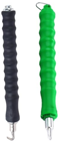 DIYEAH Outil De Ligature De Barres D'armature Semi-automatique Poignée En Caoutchouc Antidéfatigue Vert Et Noir, Crochet Fil Torsion Robuste, Lot De 2 Pièces Pour Chantier De Construction