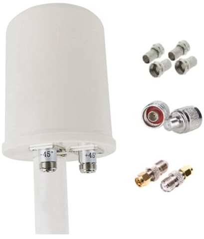 Qusedwey Antena Mimo 2X32DBi 5G AlimentacióN 1700-4000MHz Antena Exterior 2G 3G 4G 5G LTE AlimentacióN Antena Externa