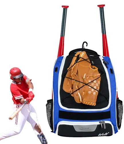 Bolsa de béisbol - Mochila deportiva impermeable, almacenamiento grande y robusto | Almacenamiento profesional de accesorios atléticos, compartimento para guantes, zapatos y casco, transporte práctico
