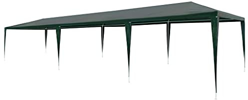 Nqyjm Trädgårdspaviljong utomhus mottagningstält 3x9 m PE grön, lusthus för bröllop, fester, camping, kommersiella evenemang