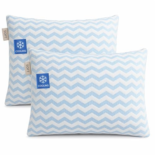 Pillows 2 Pack, Microfiber-Filled Shredded Memory Foam Cooling Pillow | Hypoallergenic Adjustable Loft Hotel Pillows with Removable Pillowcase for All Sleepers (76 x 51)