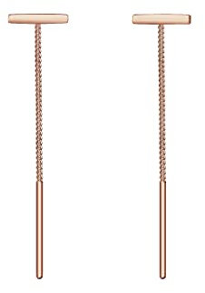 Elli Ohrringe Damen Pull-Through Geo Trend in 925 Sterling Silber rosé vergoldet