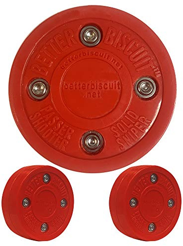 Better Biscuit The Solid Off-ice Hockey Puck - 2 Pack, red