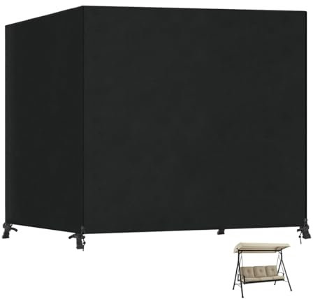 SanGlory Schutzhülle Hollywoodschaukel 3 Sitzer Abdeckplane für Hollywoodschaukel Wasserdicht Abdeckung Hollywoodschaukel Abdeckplane für Gartenschaukel 215x125x170cm mit 2 Reißverschlüssen