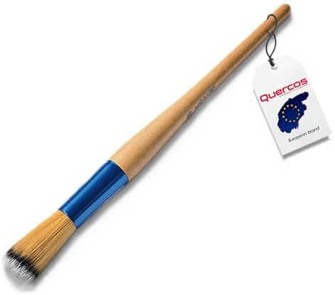 Quercos Pinceau Rond Professionnnel Pinceau Peinture Mur. Brosse Ronde en Bois Poils Fibres Synthétiques, Pinceau Pouce à Rechampir pour Émaux,Teinture, Apprêts, Vernis (24)