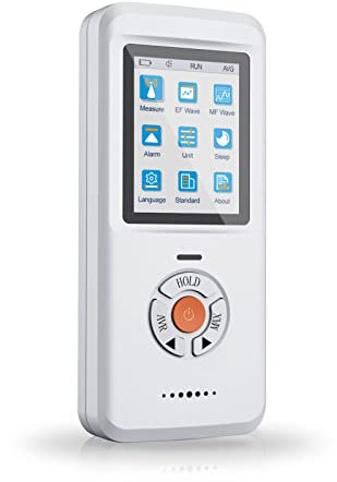 CHNADKS Medidor EMF, 3 en 1 Digital/Gráfico Detector de Radiación de Campo Electromagnético para EF/RF/MF, Detector EMF Digital de Mano con LCD para casa, oficina, al aire libre