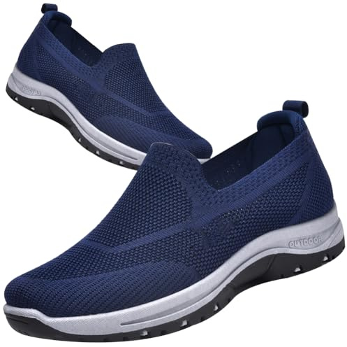 AocaseZapatillas Ortopédicos para Hombre Extra Confort Zapatos para Diabéticos y Pies Planos Anchos, Azul, 46/280mm