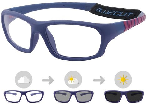BLUE CUT Sports Protection Goggles, Photochromic Lenses Safety Glasses for Basketball, Pickleball and Outdoor Sports