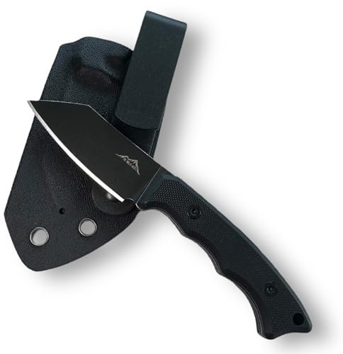 SK Wild Ones® Neck Knife EDC Messer - Outdoor Neckknife Survival - Gürtelclip feststehende Klinge - Gürtelmesser mit G10 Griff - EDC Outdoor - Sheepfoot - 420 HC Edelstahl Stiefelmesser Heidrun