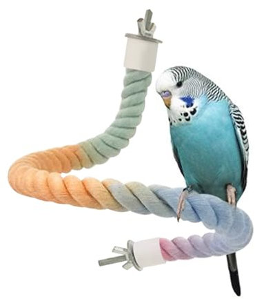 Vogelseil Sitzstange, Vogel Spirale Seil Schaukel Spielzeug Flexibles Vogelkäfig Zubehör für Papageien Nymphensittiche Conures Wellensittiche Liebesvögel