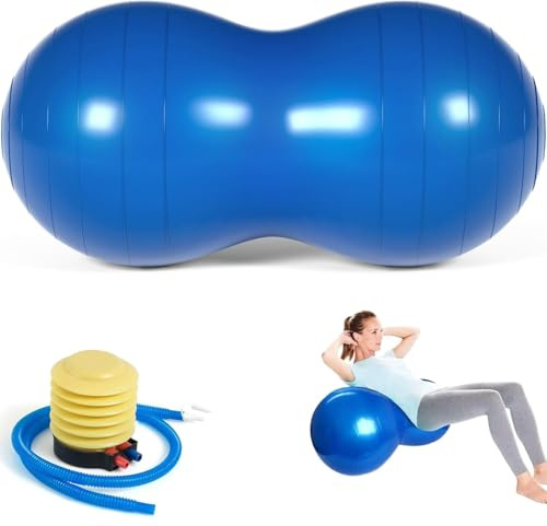 SURPZON Peanut Ball Therapy, 90x45cm Anti-burst Exercise Ball With Pump, Gym Quality Fitness for Pregnancy Birth, Physical Therapy, Training, Women, Men