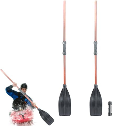 Bvizyelck Lot De 2 Pagaies De Kayak Double Rame, Pagaies De Canoe Démontable Aluminium, Portables Rames De Bateau Réglables, Rame Double Paddle pour Kayaks Gonflable, Aviron Bateau, Canoë
