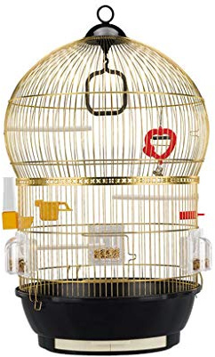 Solid Bird Cage Large Parrot Cage Stainless Steel Deluxe Bird Villa Exterior Simple and Stylish High-end Bird Cage for Lovebirds Finches Parrotlet Bird Cage(Medium)