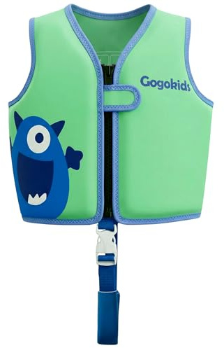 Gogokids Kids Swim Vest 15-30kg, Learn to Swim Float Swimwear for Toddler, Children Ultra-Soft Buoyancy Neoprene Jacket with Adjustable Crotch Strap for Swimming, Pools & Beach, 1-8 Years Old