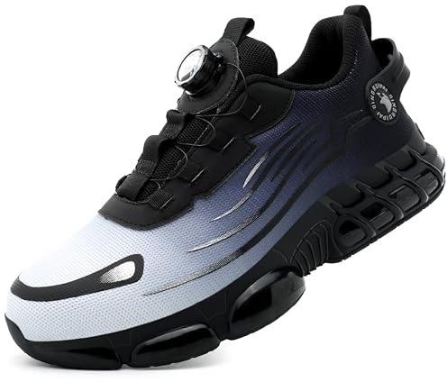 Safety Trainers, Safety Shoes Men Women, Comfortable Lightweight Steel Toe Cap Trainers Work Shoes, Non Slip Work Trainers with Air Cushion