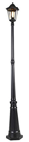 Qazqa Clásico/Antiguo Farol de exterior clásico negro 200 cm IP44 - Havana Vidrio/Aluminio Alargada Adecuado para LED Max. 1 x 60 Watt