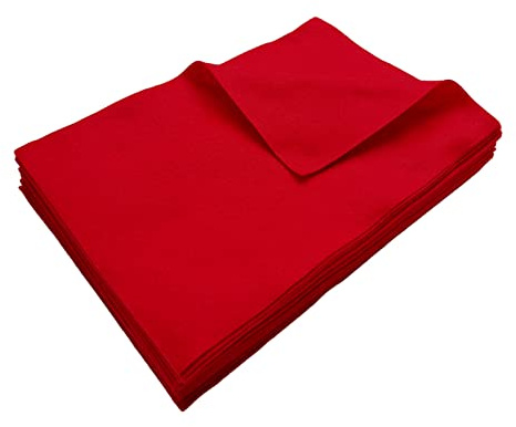 Jtnohx filttyg, mjuk färgad filt för pyssel, 1,4 mm tjock pysselfilt, 20 x 30 cm filtplattor för gör-det-självare och sömnadsprojekt (röd)