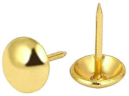 25mm(1inch) Gold Antique Upholstery Nails, Round Large-Headed Nail, Gold Furniture Tacks for Furniture Cork Board Wooden Furniture Decorative DIY Projects 30Pcs (Gold, 1)