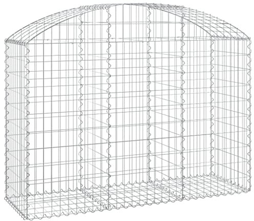 Parterre surélevé en Gabion arqué, jardinière en Cage à Pierre, Lit Surélevé à Gabion, Parterre de Fleurs Jardin Terrasse Extérieur Jardinière Panier à Pierres, 150x50x100/120 cm Fer galvanisé