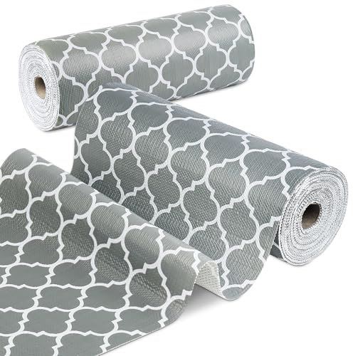 FJNATINH Tappetino per cassetti, 45 x 300 cm, antiscivolo, per cassetti, impermeabile, non adesivo, per mobili da cucina, rivestimento dei cassetti (lanterne grigie)