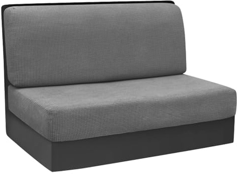2 stycken husbilskuddar, 1 uppsättning dra-på-överdrag för soffa, husvagn, dynor, soffsätesskydd, husbilsöverdrag för släpvagn, resebilstol, tvättbar (ljusgrå)