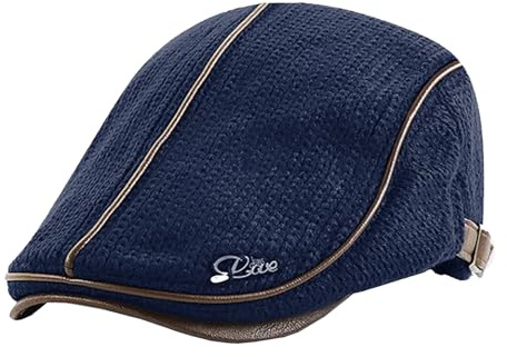 crazy bean Gorra de Hombre Invierno Boinas Plana Hombre Vintage Newsboy Beret de Punto Beret Cap Ajustable Gatsby Flat Cap