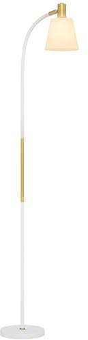 HOMCOM Lampadaire lampe sur pied de salon réglable en hauteur 127-160 cm avec interrupteur, douille E27, lampadaire salon, chambre à coucher, bureau, blanc