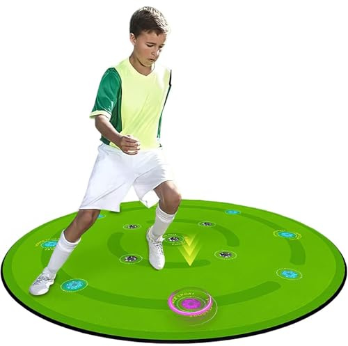 Tapis d'agilité 2 en 1, 7 modes et batterie de 20 h, pratique des compétences de football pour enfants et adultes