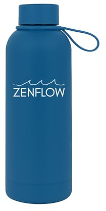 ZenFlow Stainless Steel Water Bottle 500ml – Reusable Insulated Flask – Keeps Drinks Cold 24h / Hot 12h – BPA-Free, Leakproof, Eco-Friendly – for Gym, Sports, Travel, Office (Deep Ocean Blue)