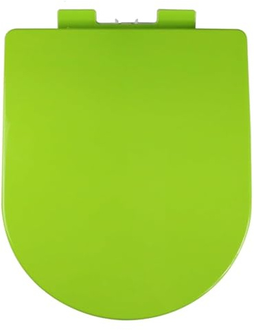 Asiento de inodoro con cierre suave en forma de D con bisagras ajustables de liberación rápida, fijación superior, color verde, compatible con tapa de baño duradera para una fácil instalación