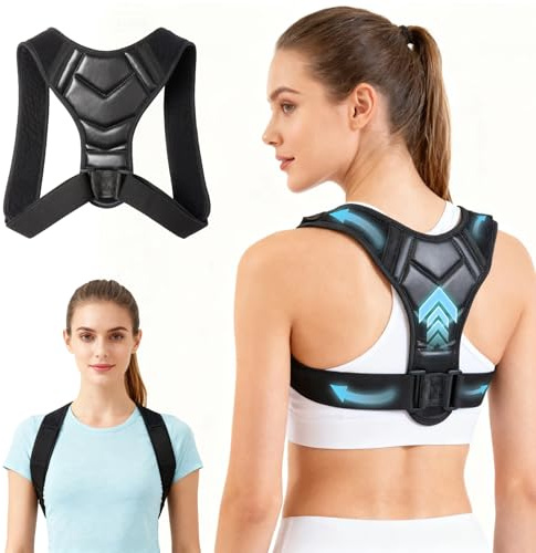 Corrector Postura Ajustable para Hombre y Mujer, Corrector de Espalda con Soporte de Cuello y Hombros, Corrector de Postura para Mejorar la Alineación Corporal y Reducir Tensiones Diarias S/M